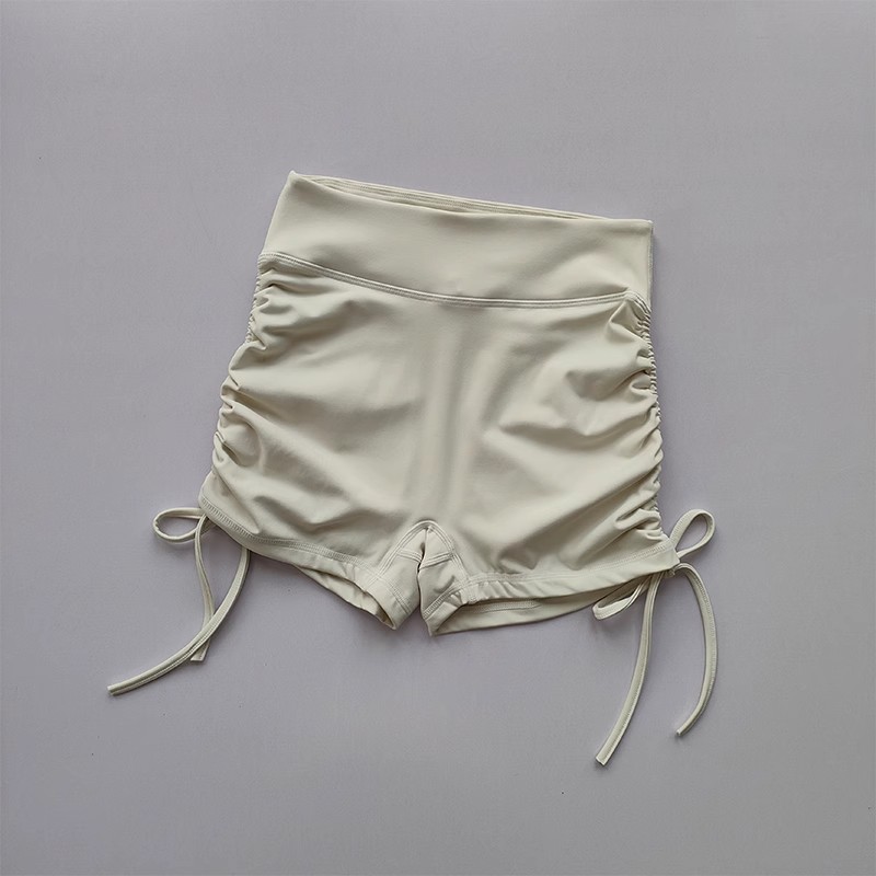 Shorts de yoga de verano hasta la rodilla, shorts de running ajustados con cordón y efecto segunda piel para mujer, shorts deportivos de fitness de cintura alta que realzan los glúteos y cubren las caderas.