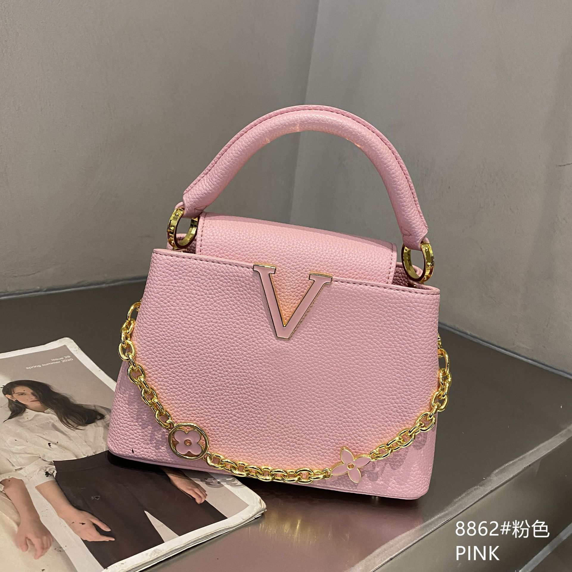 Bolsos de mujer Bolsos de mujer con estampado de mujer 2025 nuevo Himalaya V bolso de mensajero de un solo hombro de lujo ligero