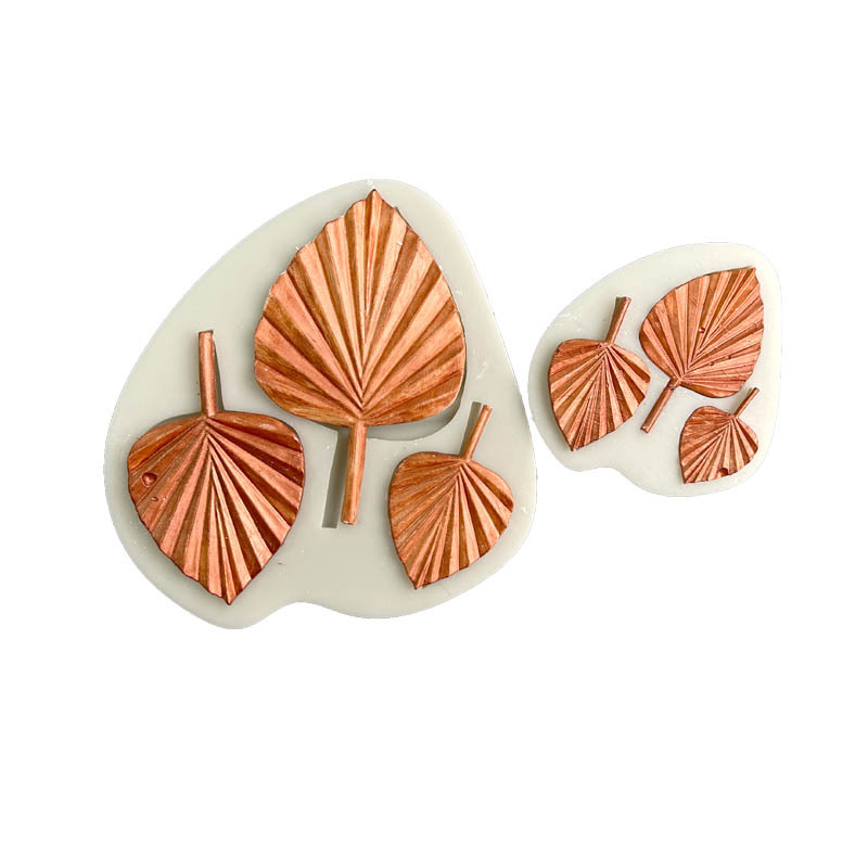 Large and small fan leaf Chinese style fondant cake, chocolate soft clay plaster birthday cake insert mold