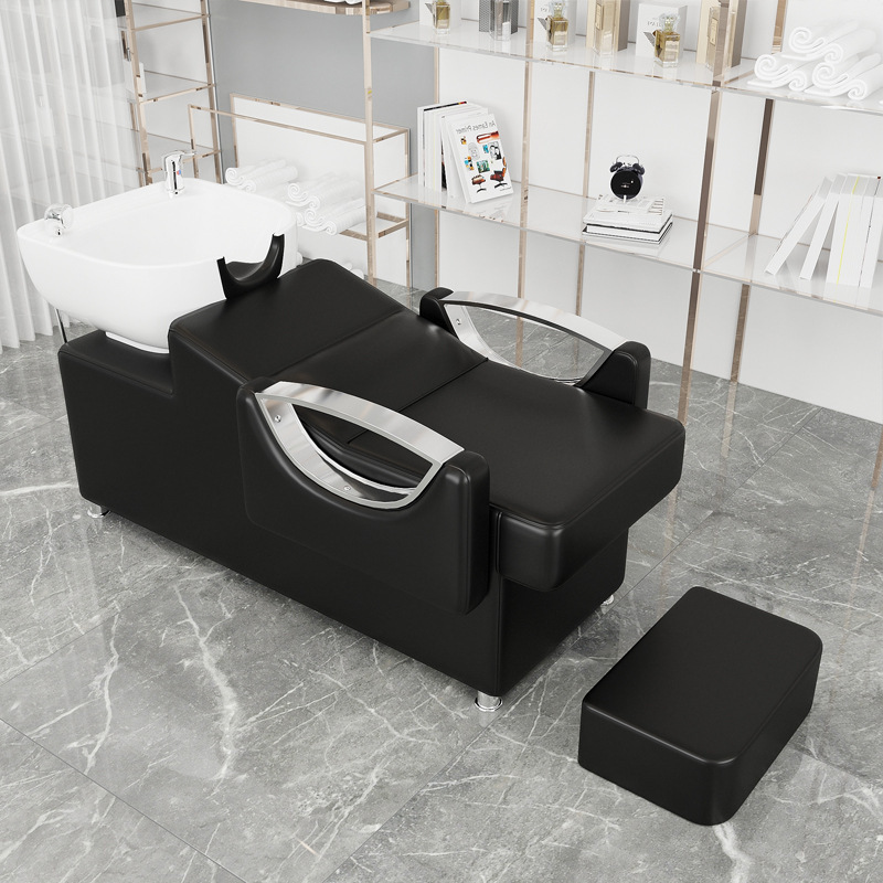 Nueva venta directa de fábrica, peluquería, cama de champú, peluquería semi-reclinada, cama de descarga, tienda de moda de celebridades de Internet, peluquería