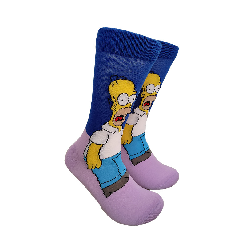 Calcetines de media pantorrilla a la moda con diseño de dibujos animados, creativos y personalizados, de algodón jacquard, de Suri Knitting, suministro transfronterizo.