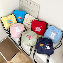 可爱尼龙斜挎手机包百搭多巴胺休闲小包旅行收纳包卡通刺绣亲子包