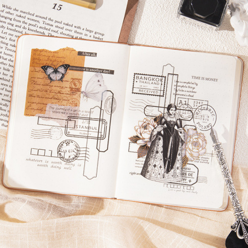 Yuzhen Time Memory DIY Sticker Notebook Material Cross-border Sticker Notebook Sticker English Handwritten Notebook Sticker Pack