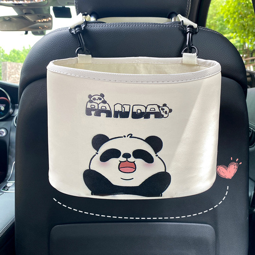 Graffiti cartoon car seat back storage box trash can car interior multi-functional creative hanging sundry storage box