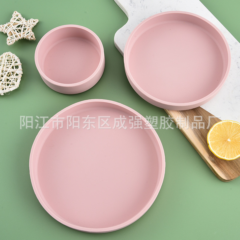 Amazon Hot Selling Food Grade Silicone Tableware Set Children's Supplemental Bowl Thickened Snack Fruit Plate Boiled