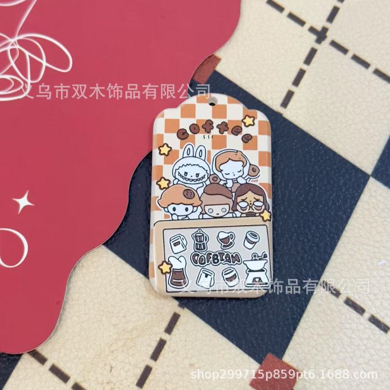 35*62mm印花浮雕茉莉哭娃长方形吊珠 diy手链手机链包挂车挂配件|undefined