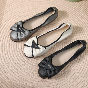 Yilin Manufacturer's Ready-Made Large Size Flats for Women in Seconds, 2025 New Flats-Soled Soft-Soled Beanie Shoes, Cross-Border Women's Shoes Wholesale
