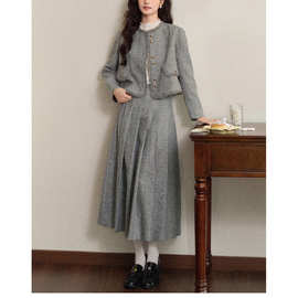 AS601法式小香风外套纸样半身裙毛呢女装套装打版裁剪图