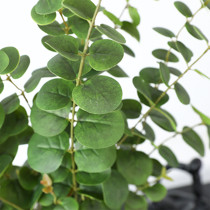 Hojas de eucalipto artificiales táctiles, decoración para hogar y mesa, plantas verdes de imitación, suministro al por mayor