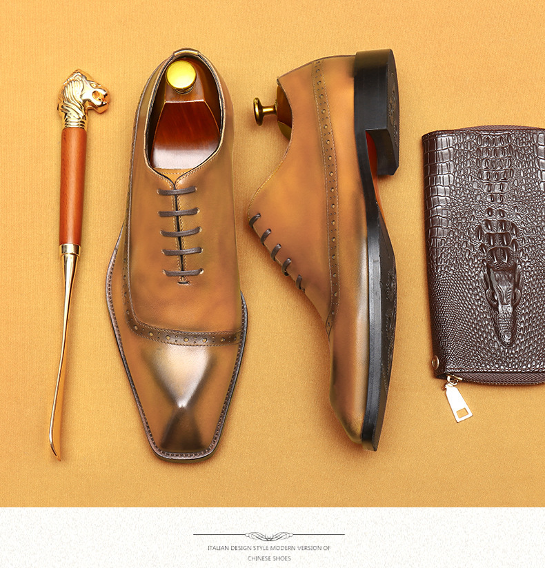 Cross-border E-Commerce Foreign Trade Leather Shoes men's Leather British Brock Carved Business Dress Oxford Shoes men shoe_vogvips.com