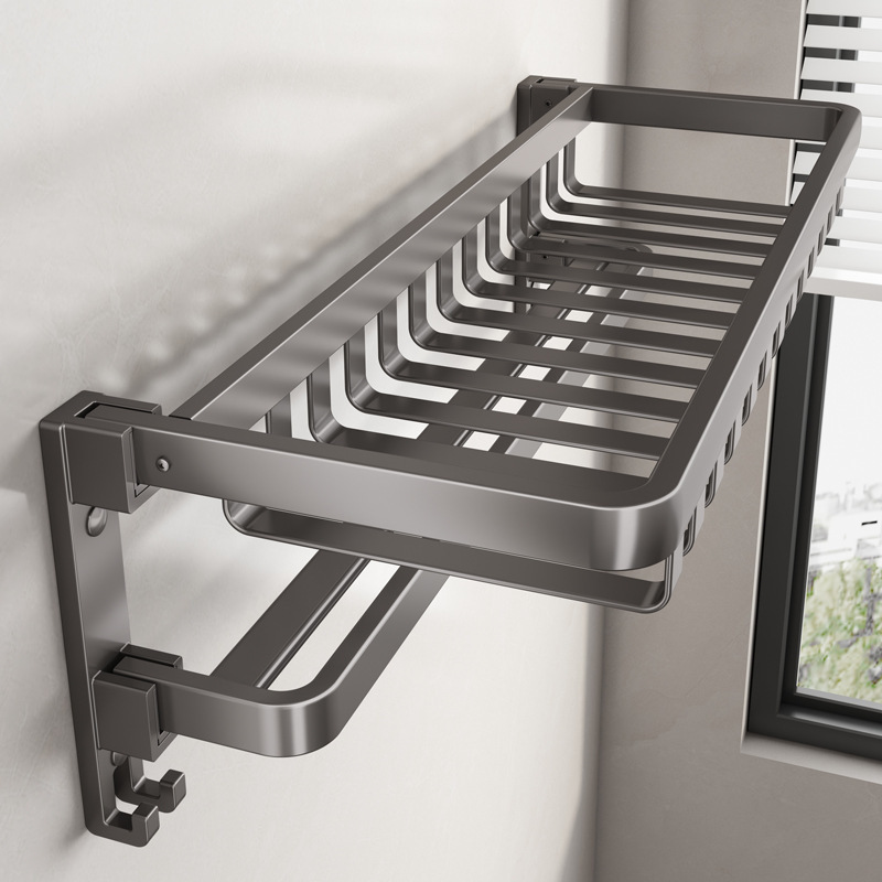 Juego de Accesorios Plegables para Baño de Aluminio Sin Perforación