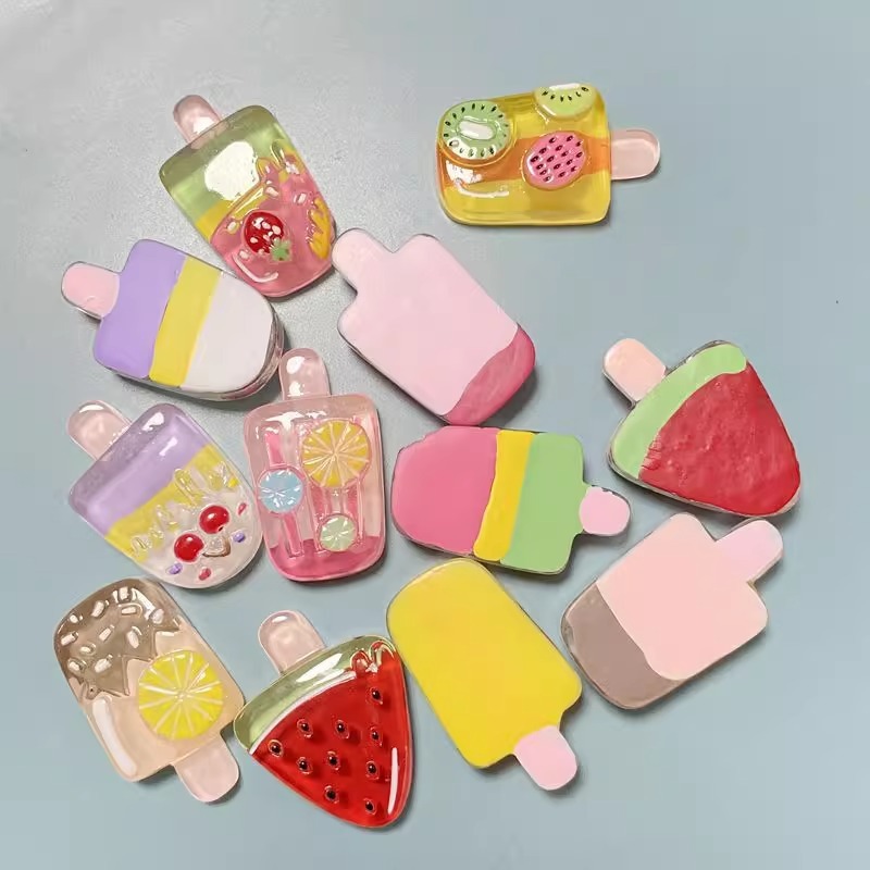 氷透明フルーツアイスクリーム食品とおもちゃ漫画手作り diy クリーム接着剤樹脂小物ヘアピンジュエリー材料パッケージ|undefined