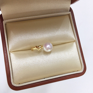 Zhuji strong light bright natural freshwater pearl ring simple smooth love adjustable opening ring wholesale