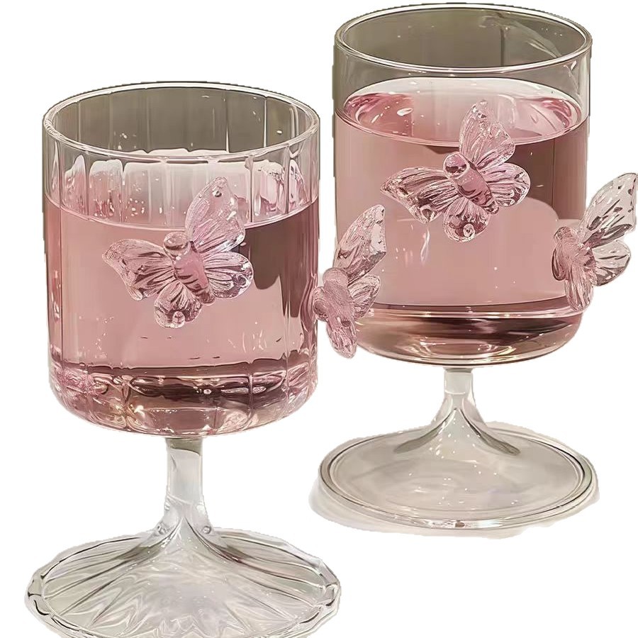 Tazas de alto valor de vidrio de borosilicato, tazas de champán mariposa, tazas de cóctel, tazas de mujer image 6