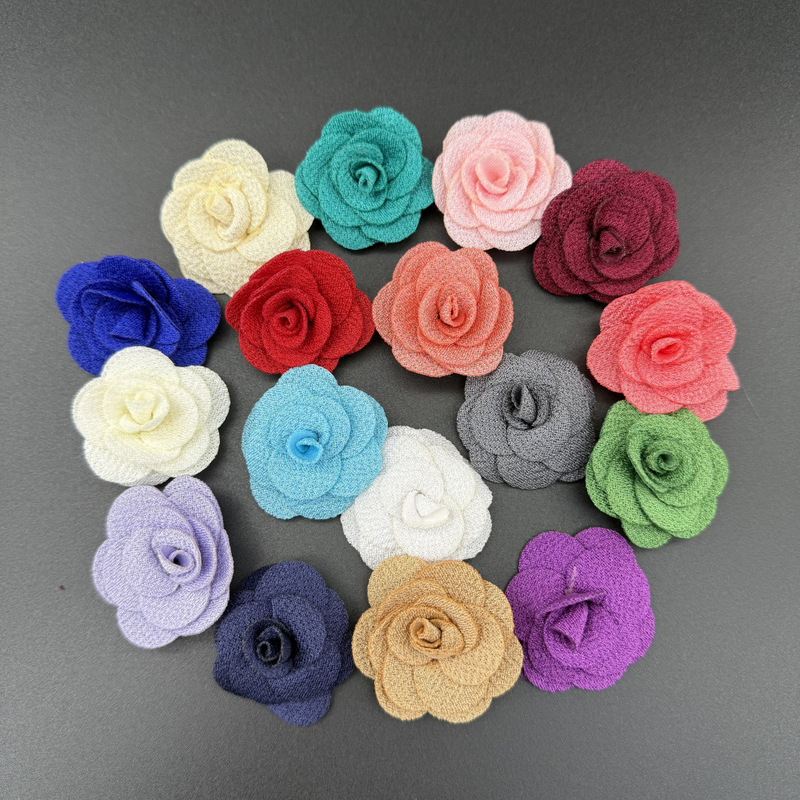 Double 11 Hot-Selling Handmade Linen Flowers, Simulated Camellia and Rose Flowers, Gift Box Decoration, Wedding Bouquet Flowers