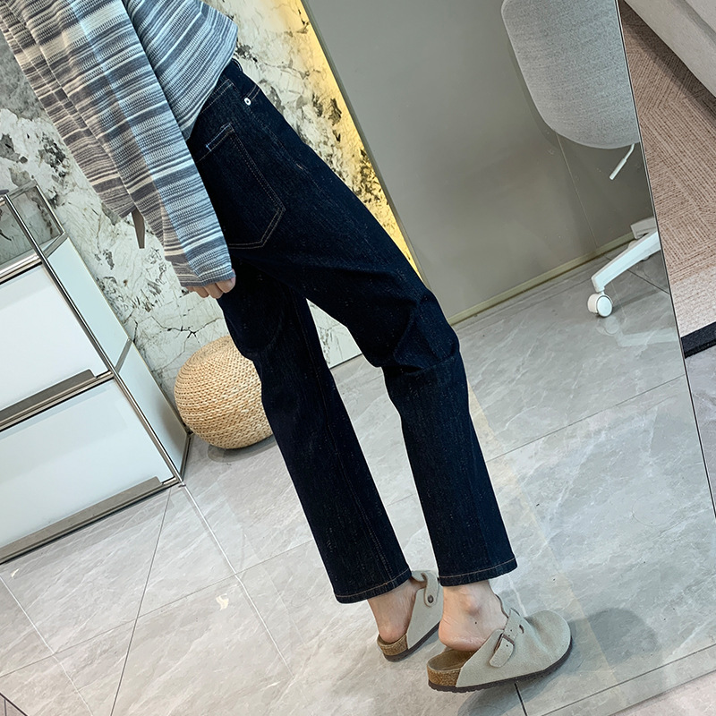 镇店之宝！慕斯四面弹修身显瘦直筒牛仔裤女秋季高腰小个子法棍裤|undefined