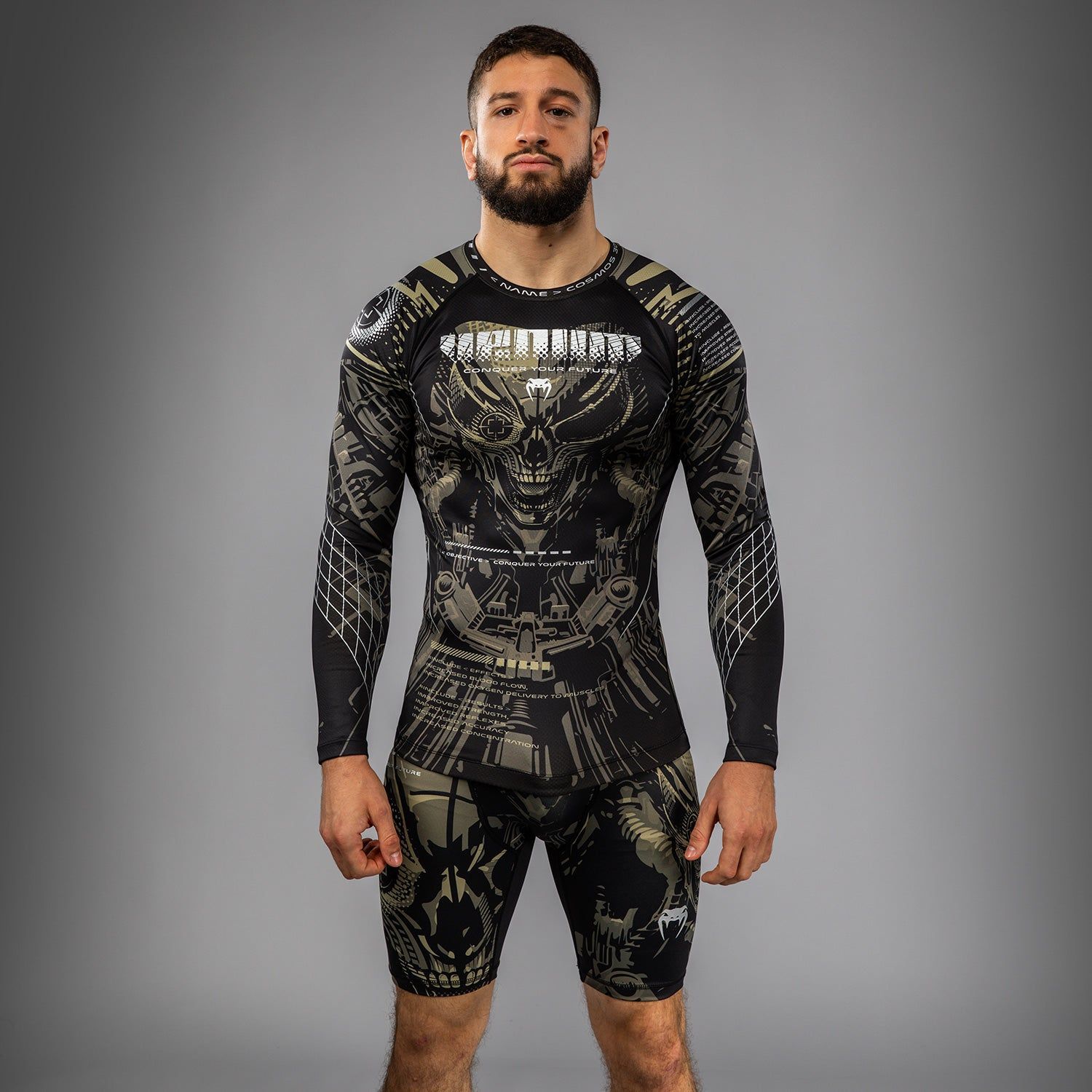 VENUM Venom Invader tight-fitting long-sleeved athletic shirt for men, suitable for boxing, fitness training, and running