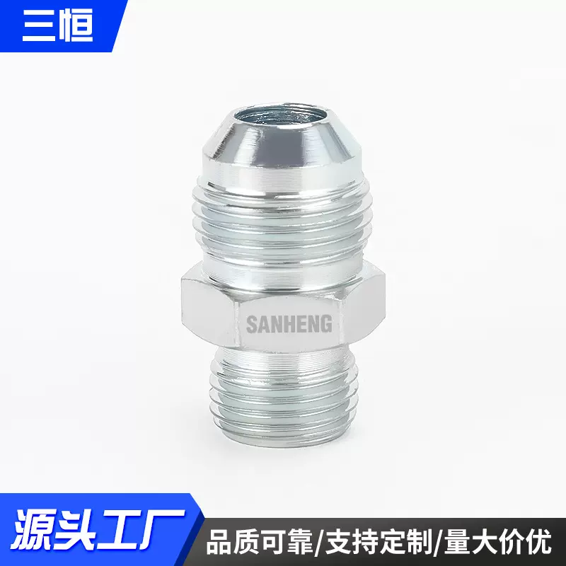 碳钢螺纹连接卡套接头 标准液压力古机械配件 直通接液压五金接头