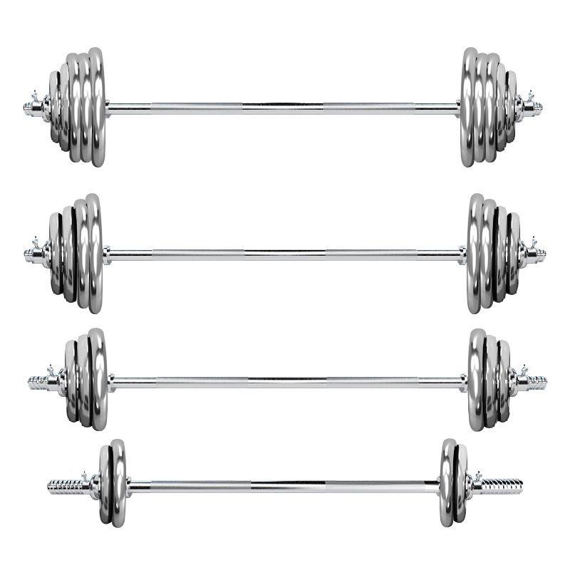 Barra de galvanoplastia de agarre manual transfronteriza juego completo de equipo de fitness con mancuernas juego de barra de press de banca barra dura 50