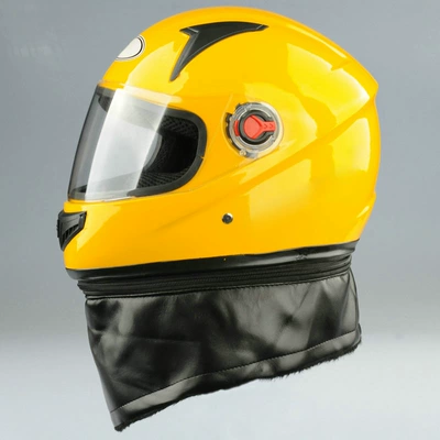 Winter Warm Neck Protection Full-Face Helmet, All-Season Full-Coverage Motorcycle Helmet for Men and Women, Battery Car Winter Cold-Proof Safety Helmet (Motosiklet kaskı (dəbilqə)) - blue