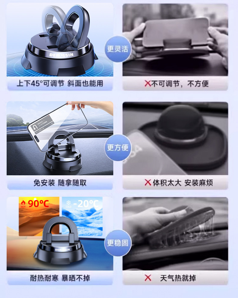 Mobile phone car mount, suction cup type, car accessories, in-car navigation, 2026 new model, charging and support