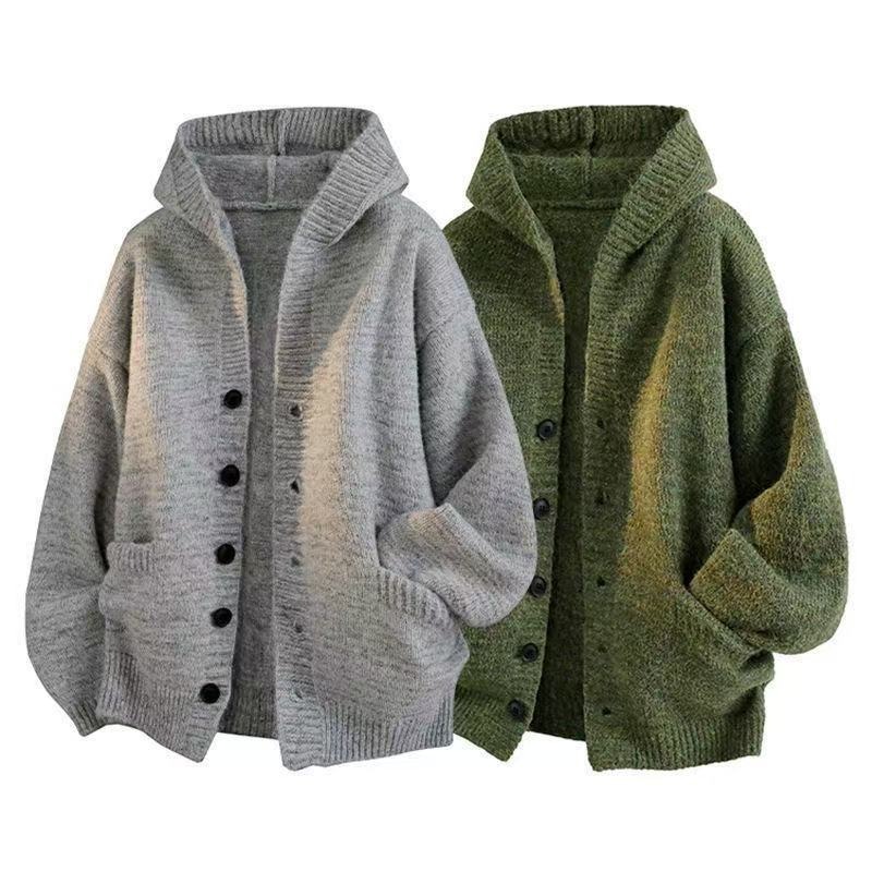 Dicker Oversized Strickcardigan Für Herren Mit Kapuze Winter_voghion.com