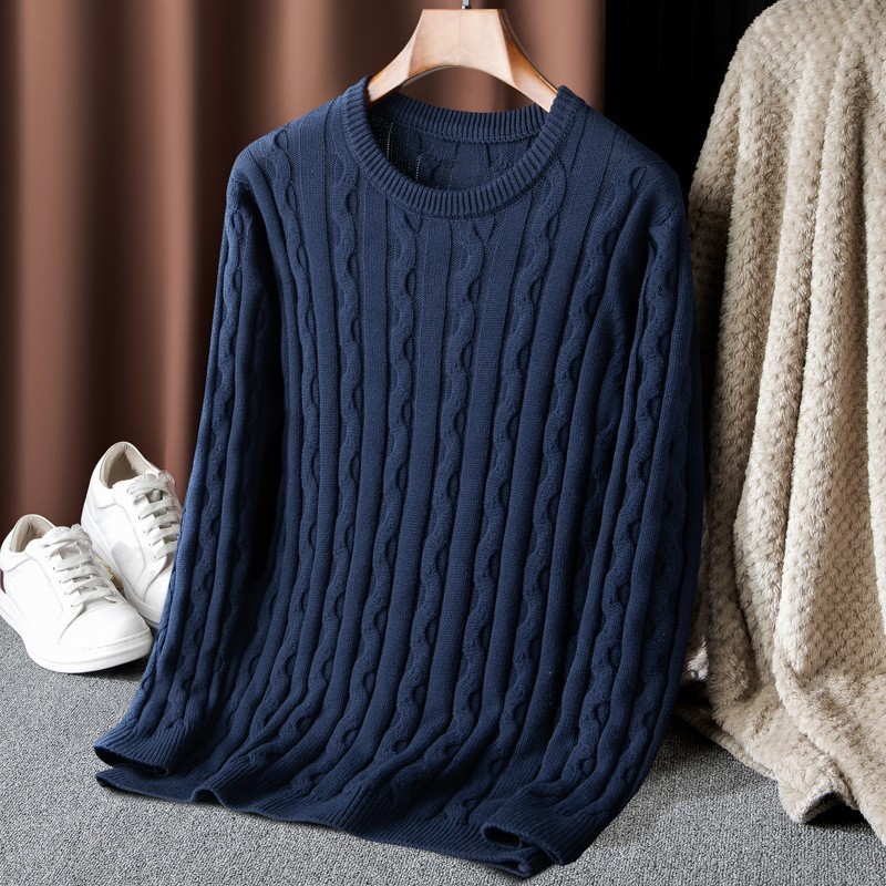 Suéter para hombre, jersey de manga larga, nuevo estilo japonés y coreano, informal, de otoño e invierno, talla grande, moderno, urbano, con cuello redondo, prendas de punto para hombre