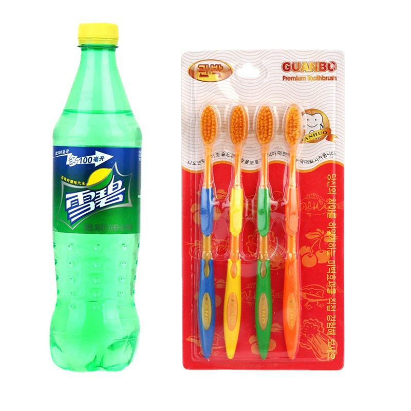 Желтая зубная щетка, 4 штуки