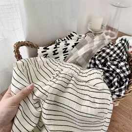 纯棉纱布防蚊裤男童裤子夏季薄款透气韩系字母女童宝宝儿童长裤子