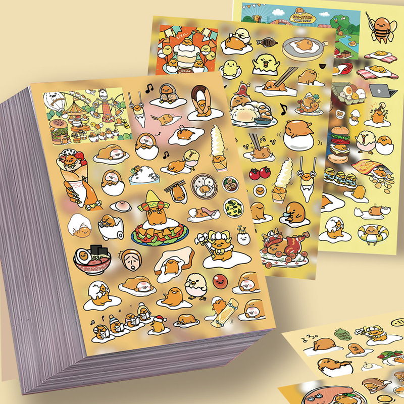 8 Pieces of Lazy Egg Cut-Out Stickers, Japanese Sanrio Q-Version High-Value Popular Collage Material Pack, Waterproof Stickers 8 Pieces of Lazy Egg Cut-Out Stickers, Japanese Sanrio Q-Version High-Value Popular Collage Material Pack, Waterproof Stickers