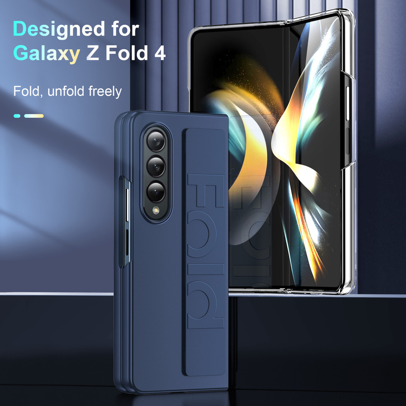 Suitable for Samsung Z Fold8Ultra Mobile Phone Case, Elastic Wristband Integrated Flip Cover Fold7/6 Anti-Fall Protective Case
