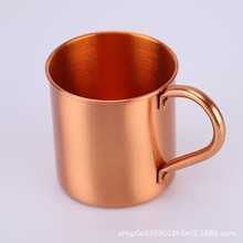 现货跨境欧美纯铜杯莫斯科骡子杯把手直身酒杯厂家批发客制紫铜杯