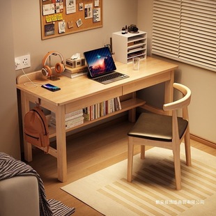 Scandinavian Solid Wood Desk // Wide Desk Casual Home Study Small Apartment Writing Student Desk