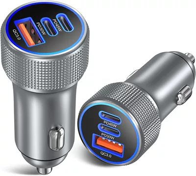 Cross-Border Popular Car Charger Mobil şarj cihazları - 2c1a-gray