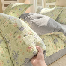 25秋冬雪花绒双面加厚被套学生宿舍四件套牛奶绒单被套法莱绒被罩