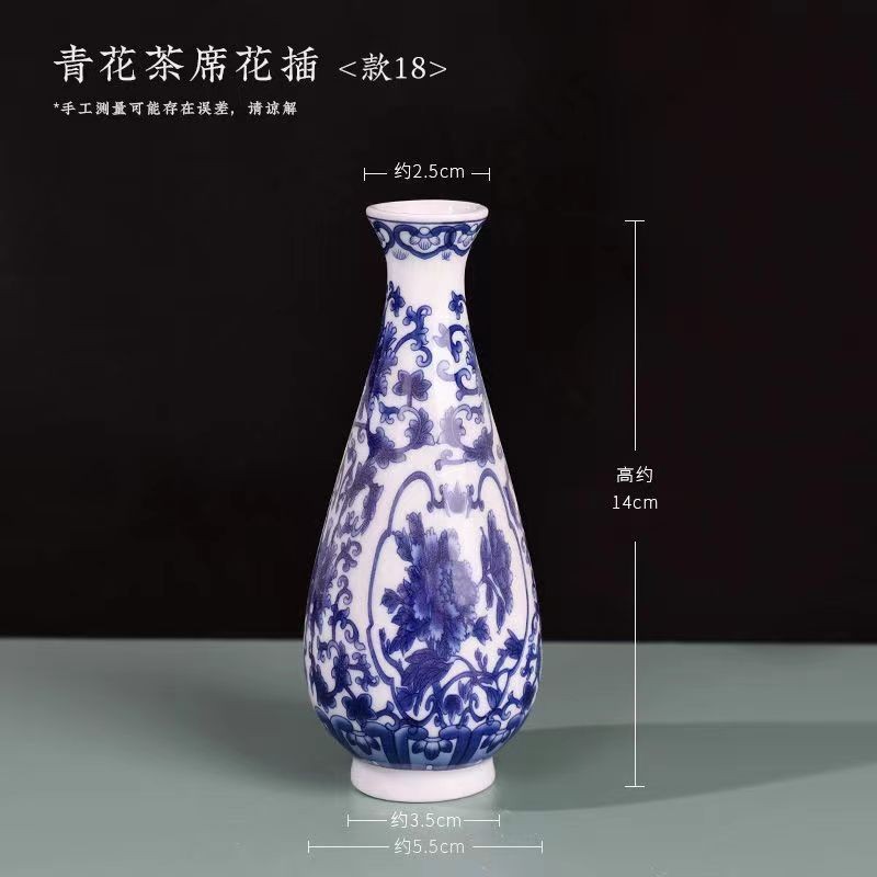 Decoración de jardín de cheongsam decoración de sala de estar de alto nivel decoración de estudio belleza floral porcelana azul seco gabinete de televisión