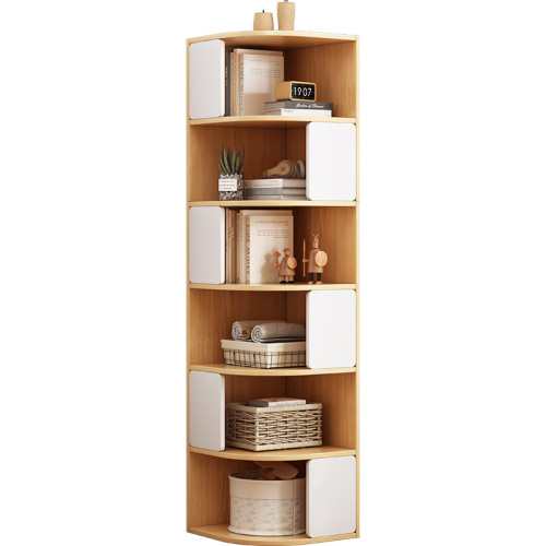 Corner cabinet household living room Nordic style storage rack bookshelf study floor corner bookcase shop product display cabinet
