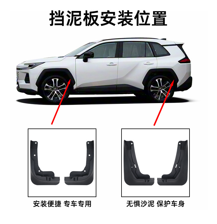 Suitable for Toyota 2026 Rav4/Weilanda Mud Flaps Car Modification Decorative Accessories Mud Flaps