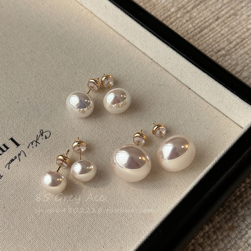 Shi Family Steamed Bun Flour Glittery Milky Pearl Earrings Exquisite Luxury S925 Silver Needle Cold Wind Pearl Earrings Wholesale