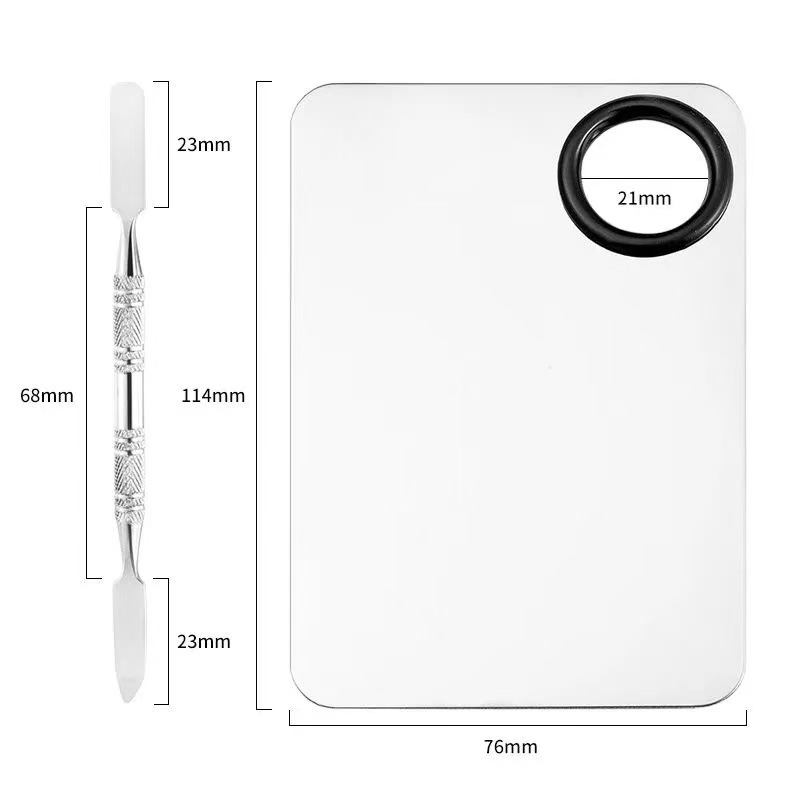 Paleta de maquillaje, base líquida de maquillaje, corrector, paleta de anillos, paleta de colores profesional de acero inoxidable con paleta