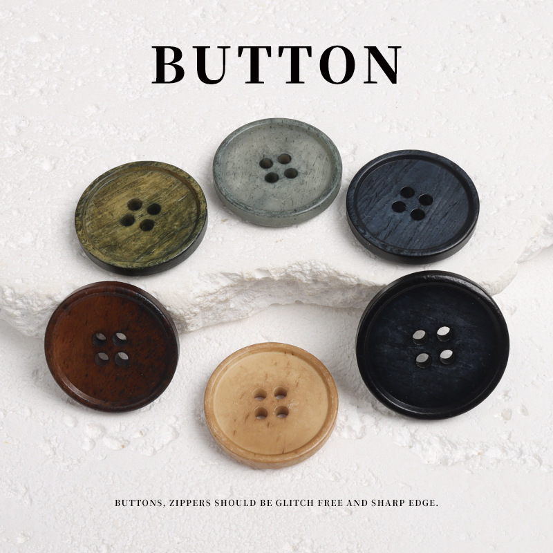 Thin Edge Dyed Distressed Cow Bone Buttons Woolen Coat Windbreaker Buttons Retro Suit Jacket Cardigan Buttons Thin Edge Dyed Distressed Cow Bone Buttons Woolen Coat Windbreaker Buttons Retro Suit Jacket Cardigan Buttons