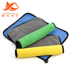 廠家批發珊瑚絨擦車毛巾高密800平雙色加厚洗車毛巾不掉毛擦車巾