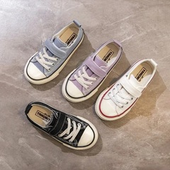 Children's canvas shoes 2024 new girls' shoes baby cloth shoes Velcro boys' casual shoes medium and large children's sneakers
