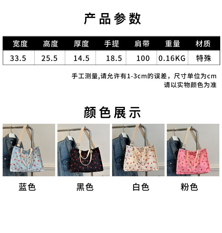 Large-capacity canvas student class 2024 Autumn new Korean-style trendy and personalized printed tote handbag for women undefined