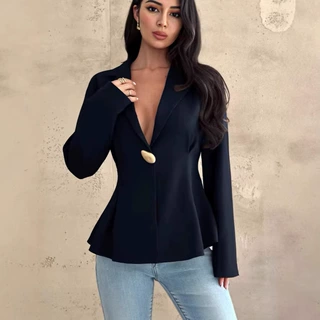 欧美小西装外套2026新款跨境亚马逊外贸时尚气质修身开衫女装上衣