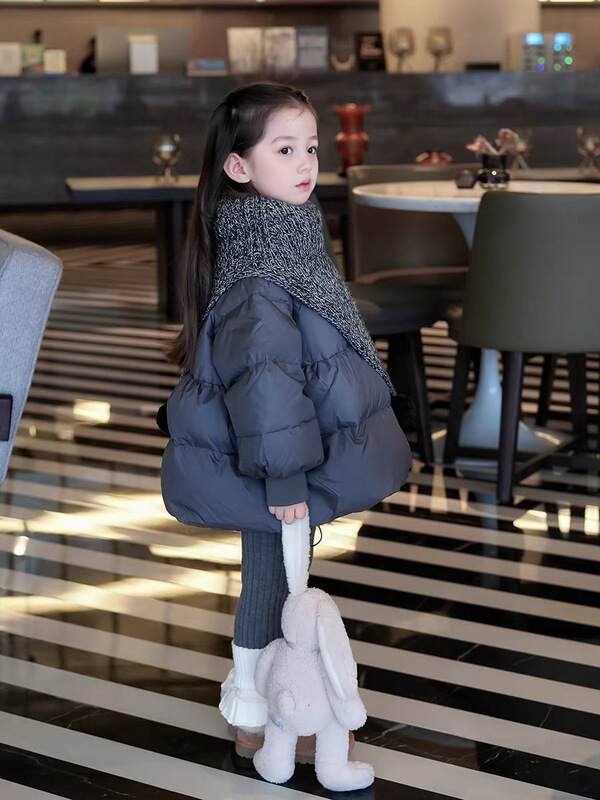 女童羽绒服外套新款儿童白鸭绒冬装中长款加厚保暖童装宝宝衣服|undefined