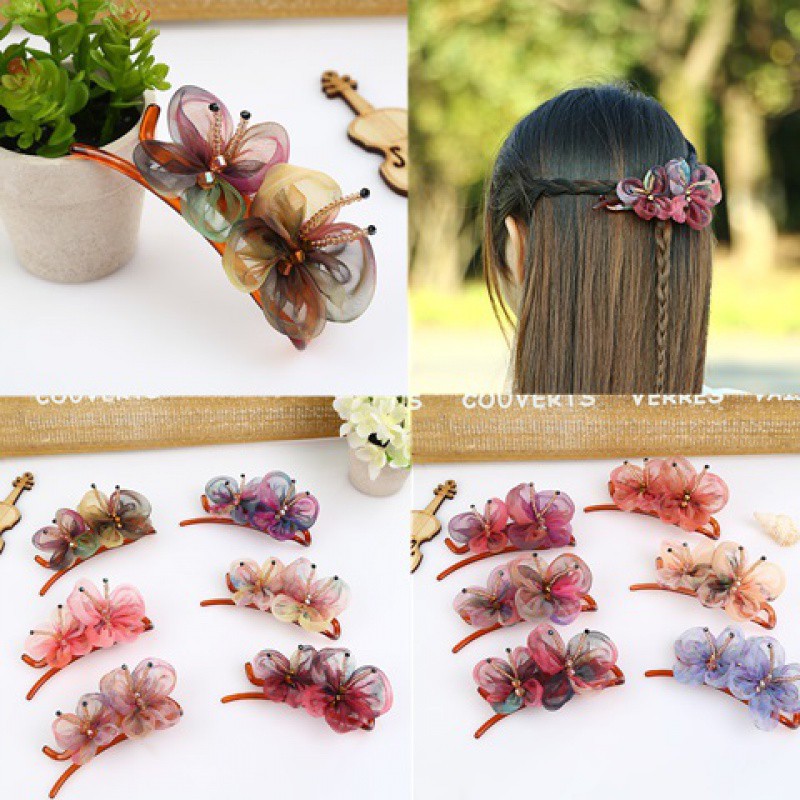 Korean Edition Fabric art Hairdressing Twist clip Ponytail clip Banana Clips Vertical folder Headdress Flaxen Hair Card issuance Hairpin
