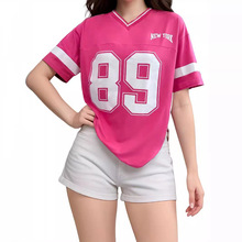 夏季欧美新款INS简约街头百搭休闲宽松字母印花短袖T恤女装