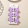 #15 Frosted Purple [6-piece set with card] 3.5cm five-petal flower style