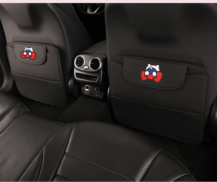 Multifunctional Nappa Leather Car Seat Anti-Kick Pad, Car Rear Seat Supplies Protective Pad, Car Seat Back Anti-Dirty and Anti-Kick